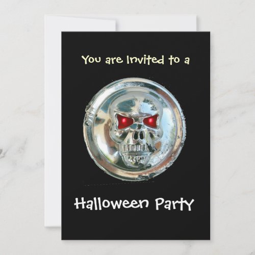 CHROME SKULL HALLOWEEN PARTY INVITATION