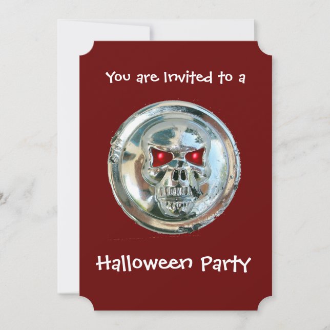 CHROME SKULL HALLOWEEN PARTY INVITATION (Front)