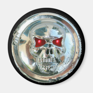 CHROME SKULL MAGNET