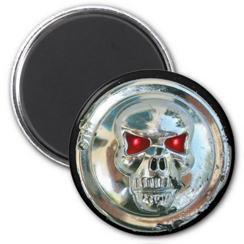 CHROME SKULL MAGNET