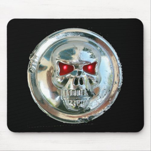 CHROME SKULL MOUSE PAD