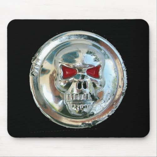 CHROME SKULL MOUSE PAD