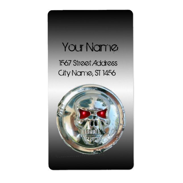 CHROME SKULL ON THE STEEL LABEL (Front)