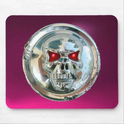 CHROME SKULL  Pink Amethyst Mouse Pad