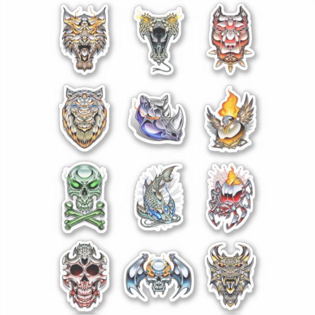 Chrome Skull Sticker (Front)