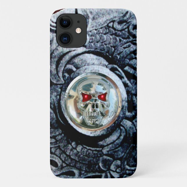 CHROME SKULL WITH FANTASY GRIFFINS Case-Mate iPhone CASE (Back)
