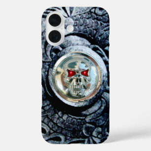 CHROME SKULL WITH FANTASY GRIFFINS iPhone 16 CASE
