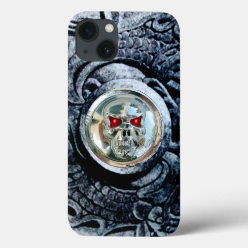 CHROME SKULL WITH FANTASY GRIFFINS iPhone 13 CASE