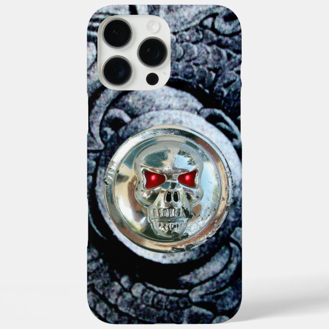 CHROME SKULL WITH FANTASY GRIFFINS Case-Mate iPhone CASE (Back)