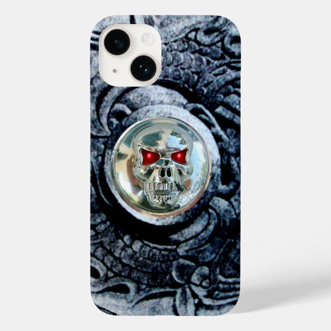 CHROME SKULL WITH FANTASY GRIFFINS Case-Mate iPhone CASE (Back)