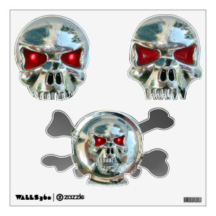 CHROME SKULLS / Red Ruby Wall Decal