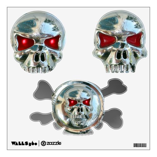 CHROME SKULLS  Red Ruby Wall Decal