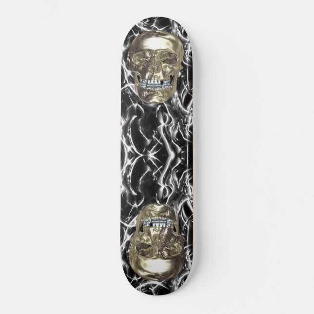 Chrome Skulls Skateboard (Front)