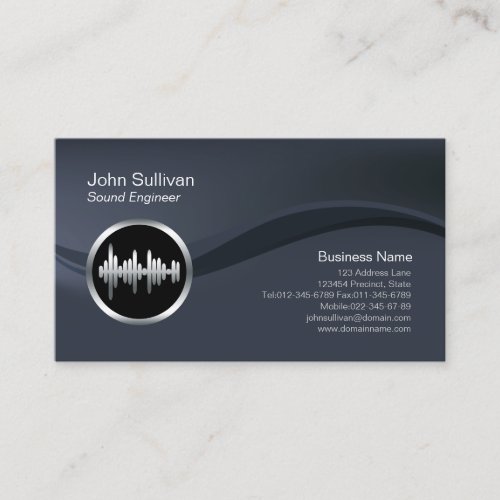 Chrome Soundwave Icon Sound Engineer Business Card