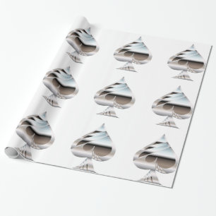 Chrome Spades Wrapping Paper