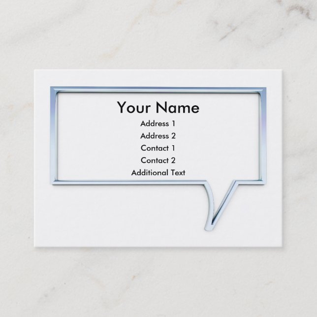 chrome speech bubble business card (Front)