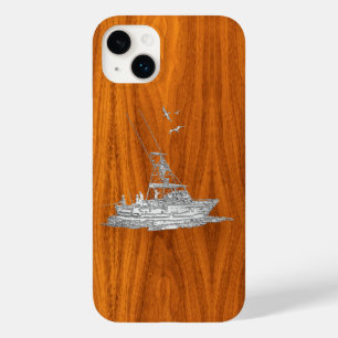 Chrome Sports Fishing on Teak Wood Case-Mate iPhone 14 Plus Case