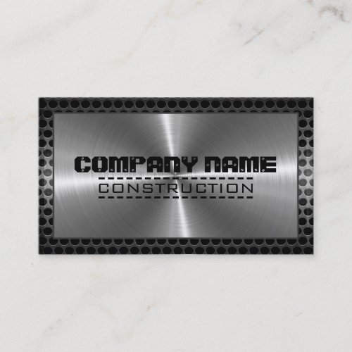 Chrome Stainless Metal Modern Border Business Card