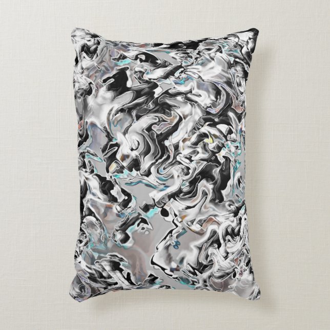 Chrome stains with gradient or fume, Black to Gray Accent Pillow (Front(Vertical))