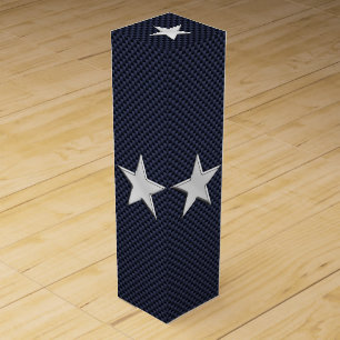 Chrome Star on Carbon Fiber Print Wine Gift Box
