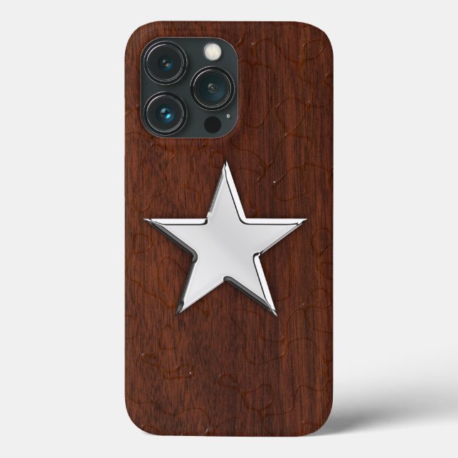 Chrome Star on Wet Mahogany Print Case-Mate iPhone Case (Back)