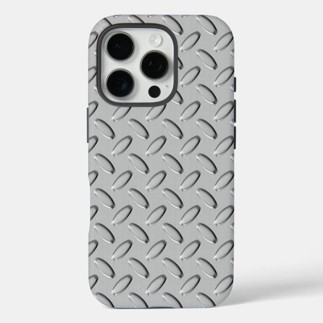 Chrome Steel Diamond Plate Case-Mate iPhone Case (Back)