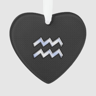 Chrome Style Aquarius Zodiac Sign on snake decor Ornament