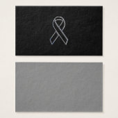 Chrome Style Black Ribbon Awareness (Front & Back)