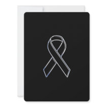 Chrome Style Black Ribbon Awareness