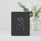 Chrome Style Black Ribbon Awareness (Standing Front)