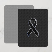 Chrome Style Black Ribbon Awareness (Front/Back)