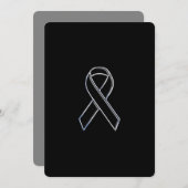 Chrome Style Black Ribbon Awareness (Front/Back)