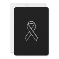 Chrome Style Black Ribbon Awareness