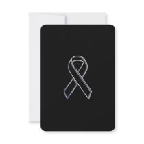 Chrome Style Black Ribbon Awareness