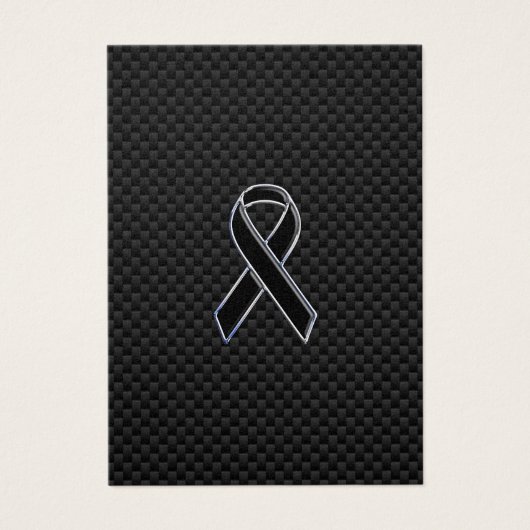 Chrome Style Black Ribbon Awareness Carbon Fiber (Front)