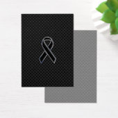 Chrome Style Black Ribbon Awareness Carbon Fiber (Desk)