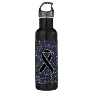 Lv inspired matte black water bottle  Custom glitter, Black water bottles,  Awareness ribbons