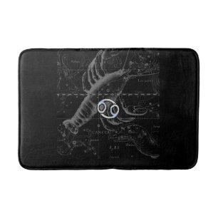 Chrome Style Cancer Zodiac Sign on Hevelius 1690 Bath Mat