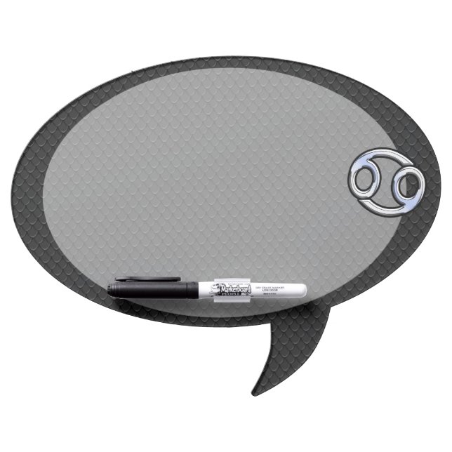 Chrome Style Cancer Zodiac Symbol Dry Erase Board (Front)