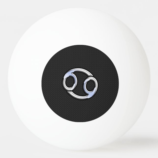 Chrome Style Cancer Zodiac Symbol Ping-Pong Ball (Front)