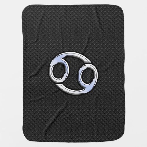 Chrome Style Cancer Zodiac Symbol Receiving Blanket