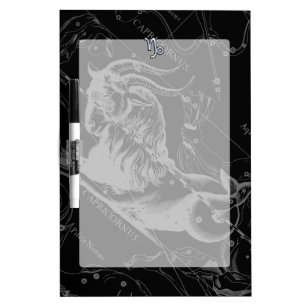 Chrome Style Capricorn Zodiac Sign on Hevelius Dry Erase Board
