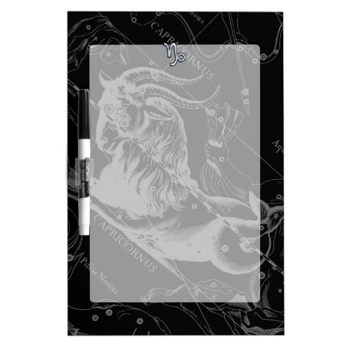 Chrome Style Capricorn Zodiac Sign on Hevelius Dry Erase Board