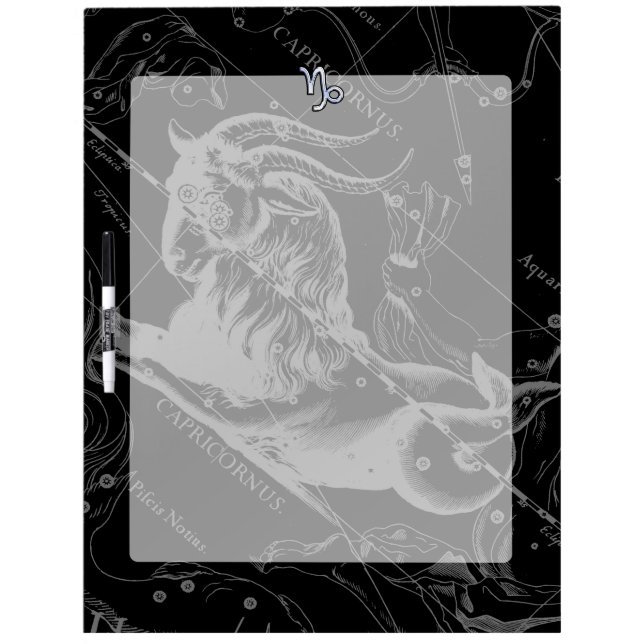 Chrome Style Capricorn Zodiac Sign on Hevelius Dry-Erase Board (Front)