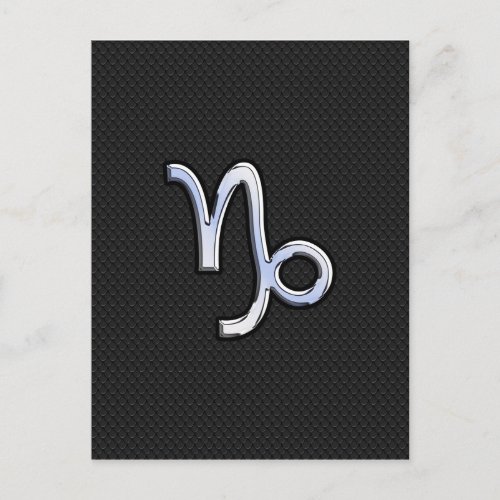Chrome Style Capricorn Zodiac Sign on Snake style Postcard