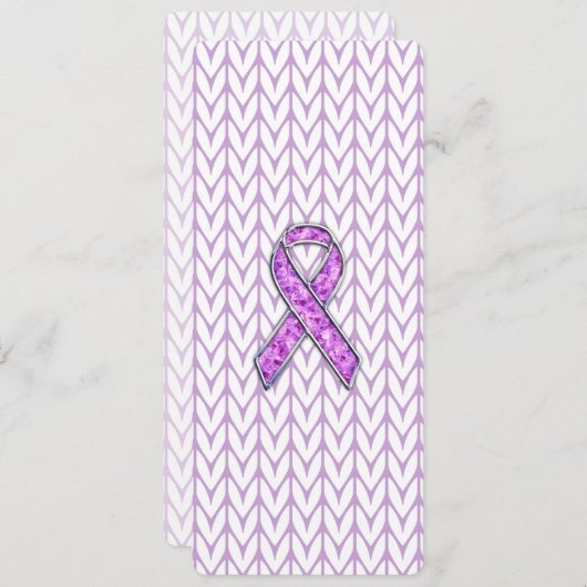 Chrome Style Crystal Pink Ribbon Awareness Knit (Front/Back)