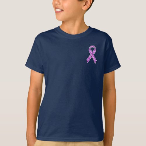 Chrome Style Crystal Pink Ribbon Awareness Knit T_Shirt