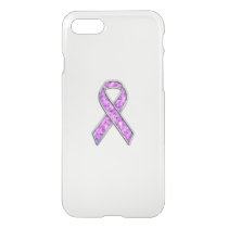 Chrome Style Crystal Pink Ribbon Awareness Knit iPhone SE/8/7 Case