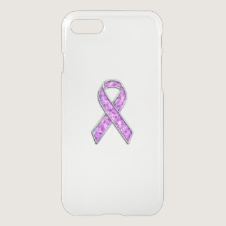 Chrome Style Crystal Pink Ribbon Awareness Knit iPhone SE/8/7 Case