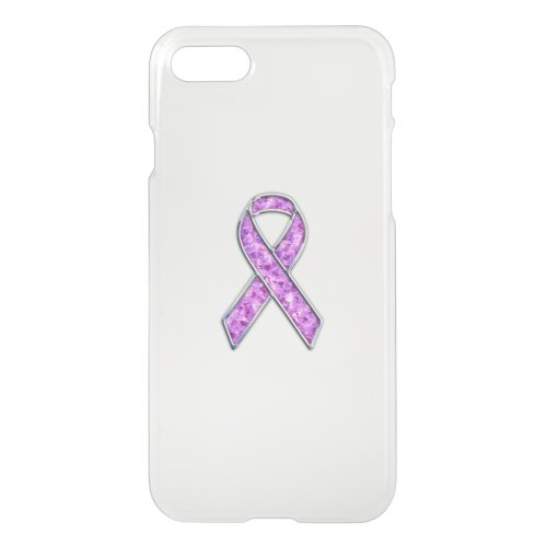 Chrome Style Crystal Pink Ribbon Awareness Knit iPhone SE87 Case